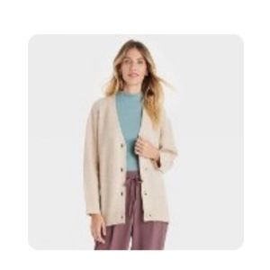 Tan/ Cream Oversized Cardigan M